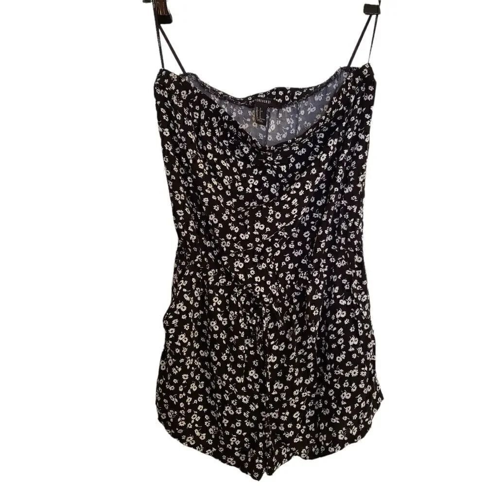 Forever 21 Strapless Rayon Romper Shorts